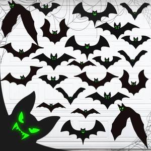 lot 18946 image: Kanayu Halloween Garage Door Magnets 32 Pcs Glow in the Dark Bat Decorations