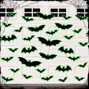 lot 18948 image: Kanayu Halloween Garage Door Magnets 32 Pcs Glow in the Dark Bat