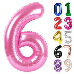 lot 18962 image: KEXINGTUO Pink Number 6 Foil Birthday Balloon 40 Inch