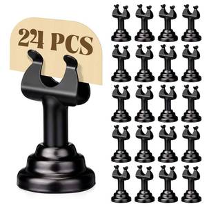 lot 18971 image: ElaraBerry Black Metal Table Number Holders 1.8 in Set of 24