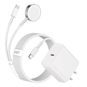 lot 18974 image: Curvologys Apple Watch 2-in-1 Charger 20W USB-C MFi Certified 6.6FT