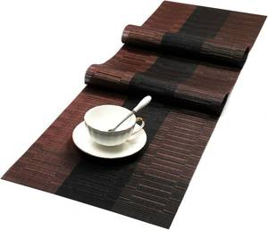 lot 18990 image: SHACOS Woven Vinyl Table Runner 12 x 90 Inch Ombre Coffee Black
