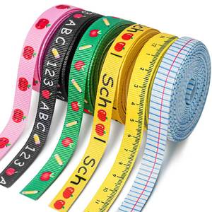 lot 18993 image: ProtectHobby Ruler Ribbon Teacher Themed 6 Pcs 30 Yards 0.39 Inch