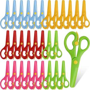 lot 19627 image: 30 Pcs Plastic Safety Scissors Preschool Training Scissors
