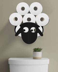 lot 19631 image: Wigag Sheep Wall Mounted Toilet Paper Holder Holds 8 Rolls