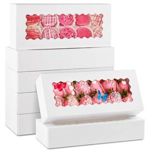 lot 19653 image: ZORRITA White Cookie Boxes with Window, 30 Pack, 12.5 x 5.5 x 2.5