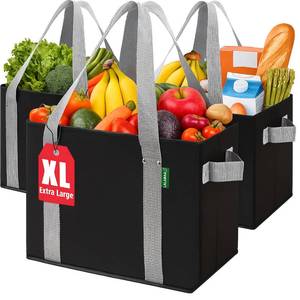 lot 19657 image: LALABAG Reusable Grocery Bags 3 Pack Heavy Duty Holds 65 lbs Foldable Tote