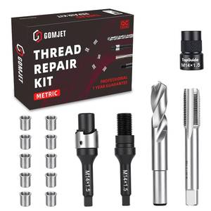 lot 20133 image: Gomjet M14x1.5 Metric Thread Repair Kit with 10 Pc Solid Bushing Inserts