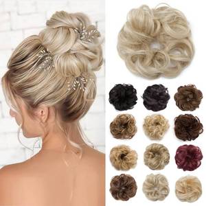 lot 20135 image: Benehair Messy Bun Hair Piece Synthetic Scrunchy Ash Blonde Mix 0.88 oz 1 Pc