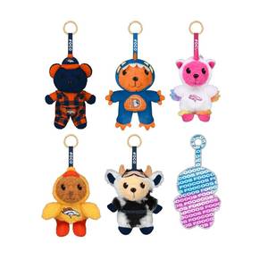 lot 20158 image: FOCO Denver Broncos NFL FOOCOOS Plush Bag Charm Keychain Blind Box Series 1