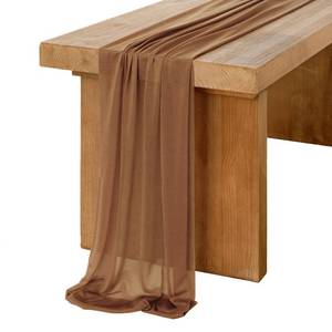 lot 20166 image: Lings Moment Brown Sheer Chiffon Table Runner 14 Ft