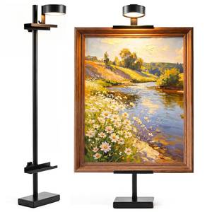 lot 20193 image: Victawks Adjustable Tabletop Easel Stand with Light for Picture Frames, Black