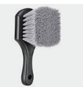 lot 2190 image: Handheld Scrub Brush with Black Plastic Handle and Gray Bristles - Stock images may not match actual product images