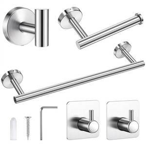 lot 1805 image: Exclaith 5 Piece Bathroom Hardware Set 304 Stainless Steel 16 Towel Bar