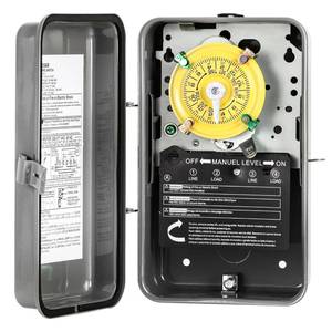 lot 1810 image: 24 Hour Mechanical Timer Switch 208-277V AC DPST 40A T104R  Retail $109