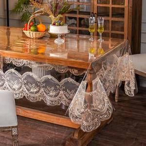 lot 1817 image: ARTABLE Vinyl Tablecloth Champagne Lace Waterproof 60 x 120 Inch Rectangle