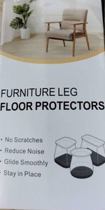 lot 2202 image: Furniture Leg Floor Protectors Silicone Cups with Felt Bottoms