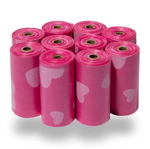 lot 2204 image: Best Pet Supplies Dog Poop Bags Pink Heart 150 Count