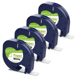 lot 2207 image: Proficetik Paper Label Tape 4-Pack Compatible with Dymo LetraTag