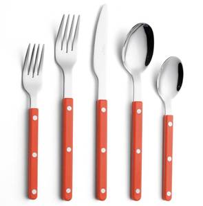 lot 2226 image: Annova Silverware Set Stainless Steel Flatware 10 Piece Orange