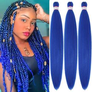 lot 2233 image: Col Bling Blue Pre Stretched Braiding Hair 28 in 3-Pack
