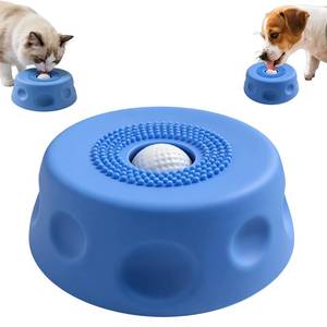 lot 2236 image: Zsdios Dog Lick Bowl with Rolling Ball Slow Feeder Blue
