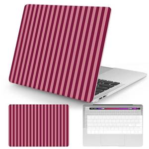 lot 2238 image: Seorsok Hard Shell Case for MacBook Pro 13 Inch 2016-2023 Wine Red Stripes