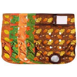 lot 2244 image: Wegreeco Female Dog Diapers Washable Reusable Medium 5 Pack Autumn Colors
