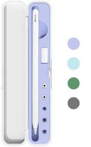 lot 2255 image: Meowster Apple Pencil Storage Case with Lid, Fits 1st & 2nd Gen, Purple