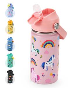 lot 2284 image: WixByti Kids Insulated Water Bottle 14oz Stainless Steel Toddler