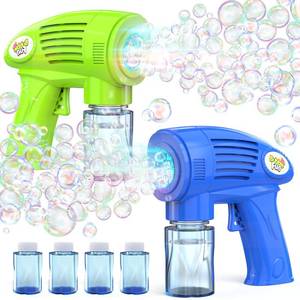 lot 2295 image: EagleStone Kids Bubble Gun Automatic Bubble Machine 8 Hole LED Light 2 Pack