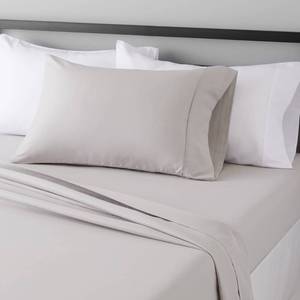 lot 2318 image: Amazon Basics Brushed Microfiber 3 Piece Bed Sheet Set Twin Light Gray