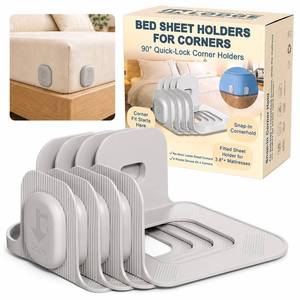 lot 2343 image: JNLODGE Bed Sheet Holders for Corners, 90° Quick-Lock, 4-Pack