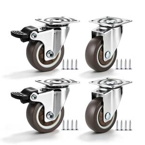 lot 2348 image: Pndbnq 1.5 Inch Swivel Plate Caster Wheels Screw In Lockable Rubber Casters
