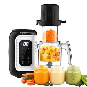 lot 7453 image: Momyeasy Baby Food Maker and Steamer with Dual-Layer Steam Basket, Black