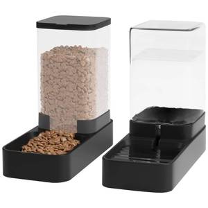 lot 7469 image: Wefeedy Automatic Pet Feeder and Water Dispenser Set 3.3L Black