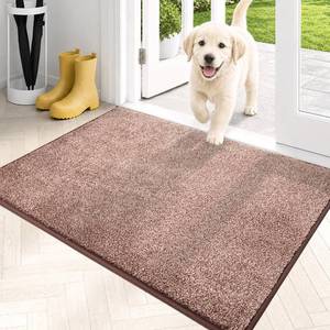 lot 7473 image: PURRUGS Dirt Trapping Indoor Door Mat 24 x 35.5 Brown-Light Cream