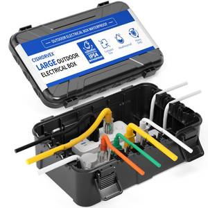 lot 7474 image: Cismorvex Outdoor Electrical Box 12.5 x 8 x 3.3 Inch Black