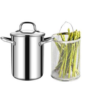 lot 7483 image: GOVNPJ Asparagus Pot Stainless Steel Steamer 4L Pasta Pot with Strainer