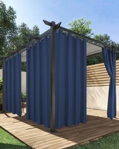 lot 7495 image: HolidayIdeas Outdoor Curtains Waterproof 4 Pcs 54x84 Inch Navy