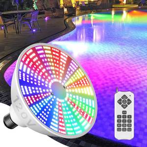lot 7501 image: Litezone LED Pool Light Bulb 120V 45W RGBW E26 with Remote