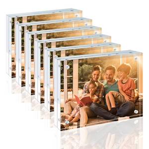 lot 7515 image: Egofine Acrylic Picture Frames 5x7 6 Pack Frameless Clear Double Sided