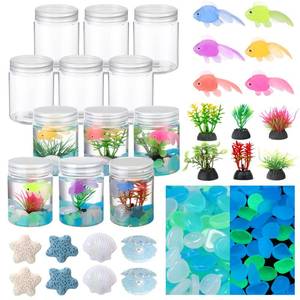 lot 7521 image: FoldTier Fishbowl Craft Kit 24 Sets with Plastic Fish Bowl and Fake Goldfish