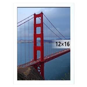 lot 7524 image: BESCRCL Wall Hanging Picture Frame 12x16 White