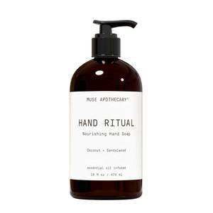 lot 8317 image: Muse Apothecary Hand Ritual Aromatherapy Hand Soap Coconut Sandalwood 16 oz