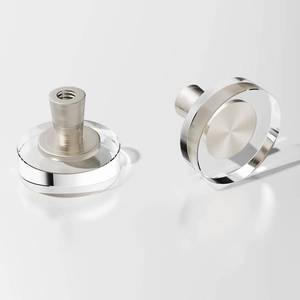 lot 8318 image: CEYMIO Round Crystal Cabinet Knobs 1-14 Inch Brushed Nickel 8 Pack