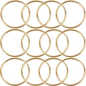 lot 8320 image: BetterJonny Macrame Hoop Rings 5 Inch Metal Gold 12 Pcs