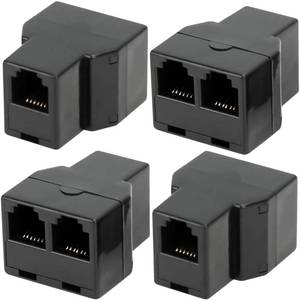 lot 8324 image: 4 Pack Telephone Line Splitter RJ12 6P6C 1 Female to 2 Female