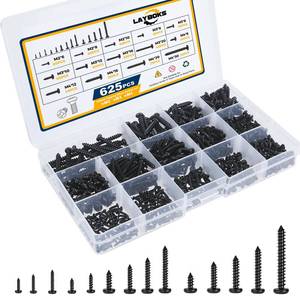 lot 8325 image: Layboks Self Tapping Screws Assortment Kit 625 Pcs M2 M3 M4 Phillips Pan Head