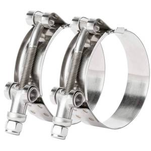 lot 8326 image: ISPINNER 2 Pack T-Bolt Hose Clamps 3.5 Inch Stainless Steel 3.74-4.06 Inch